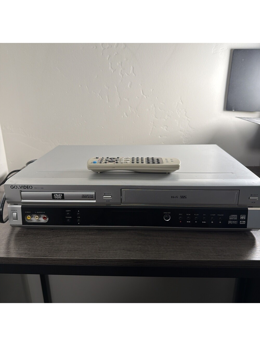 Go Video DV1130 Silver DVD VCR Combo Player Hi-Fi VHS Recorder Tested Remote